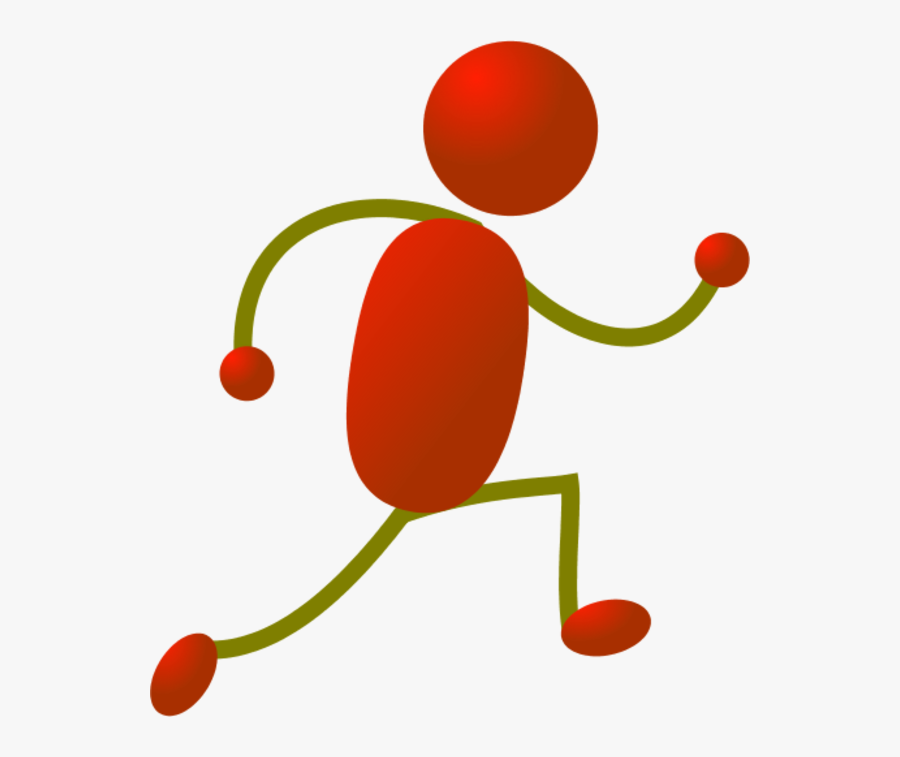Run Clipart Red - Stick Man Running, Transparent Clipart