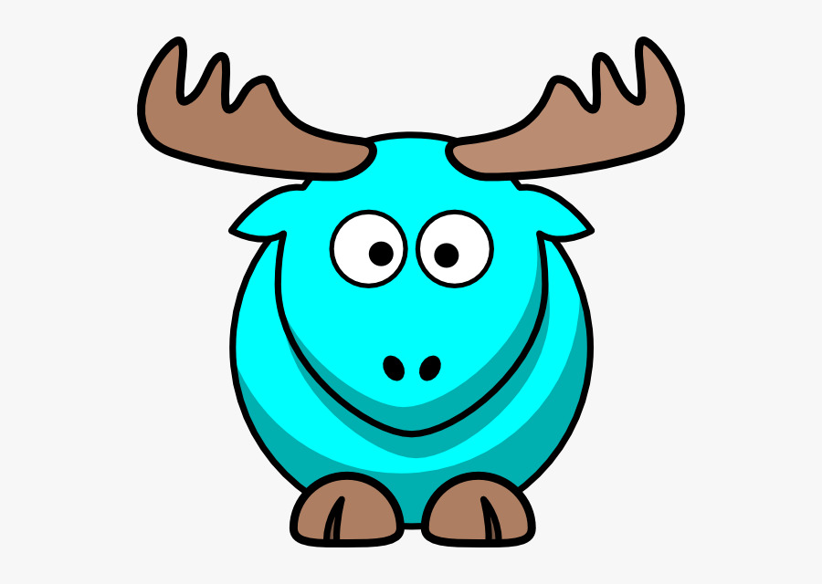 Turquoise Moose Cartoon Clip Art At Clker - Cartoon Goat Clipart, Transparent Clipart