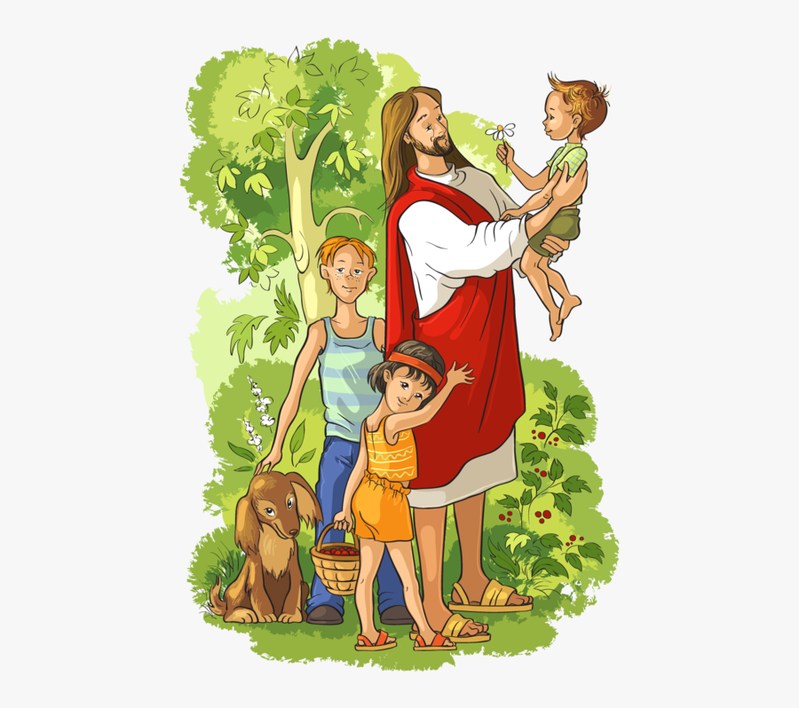 Transparent Baby Jesus Clipart - Jesus With Children Vector, Transparent Clipart