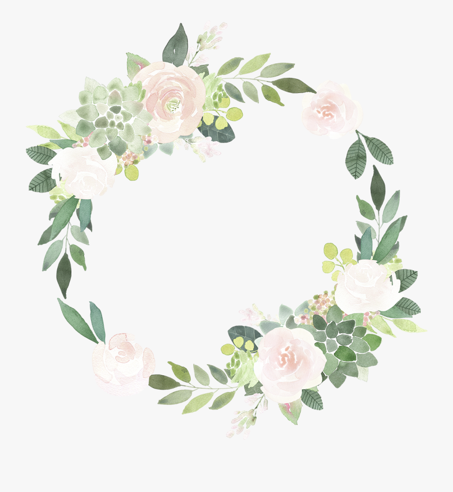 Succulent Wreath Clip Art - Succulents And Pink Roses, Transparent Clipart