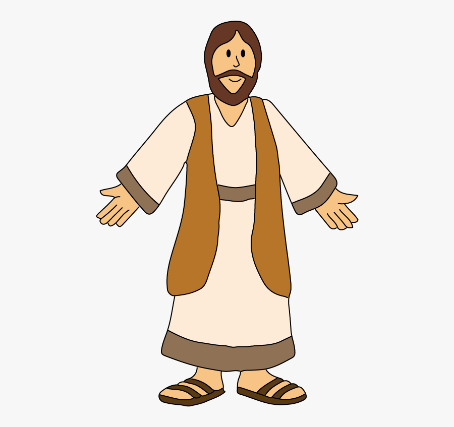 Flat Jesus Colored - Jesus Colored Clip Art, Transparent Clipart