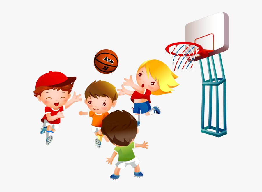 Unique Physical Education Clip Art Black And White - Kids Playing Basketball Clipart, Transparent Clipart
