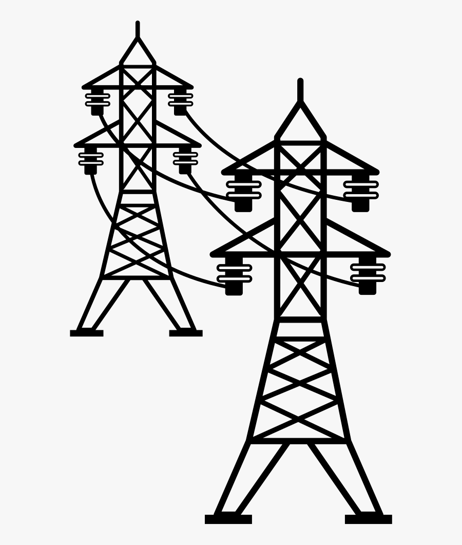 Electric Power Transmission High Electricity Overhead - Transparent Power Lines Clipart, Transparent Clipart