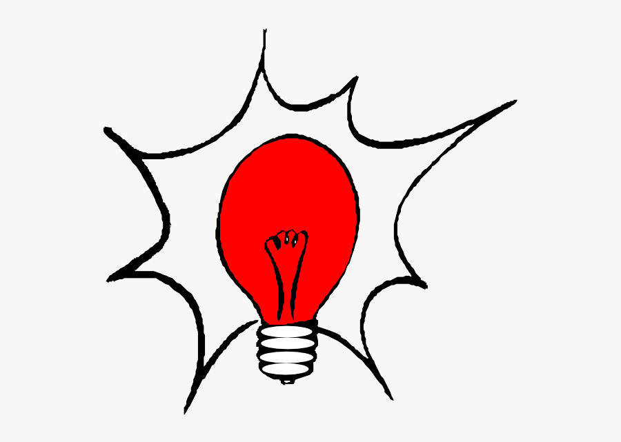 Transparent Light Bulb Clipart Png - Red Light Bulb Cartoon, Transparent Clipart