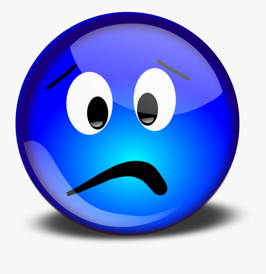 Smiley Face Thumbs Down Clipart Sad Blue Emoji Face , Free