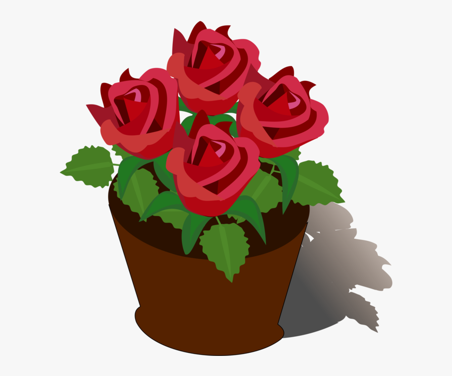 Petal,plant,flower - Simple Rose Flower Pot Drawing, Transparent Clipart