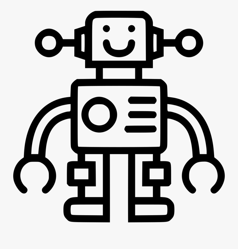 Toy Robot Comments - Toy Robot Black And White, Transparent Clipart