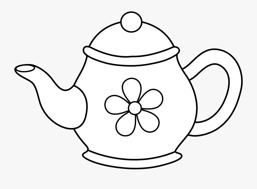 Flower Pot Clipart Black And White Free - Teapot Clipart Black And White, Transparent Clipart