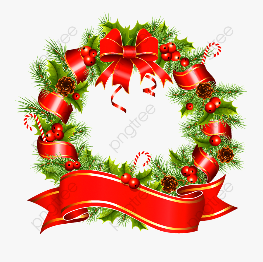 Christmas Wreath - Imagen De Corona Navideña, Transparent Clipart