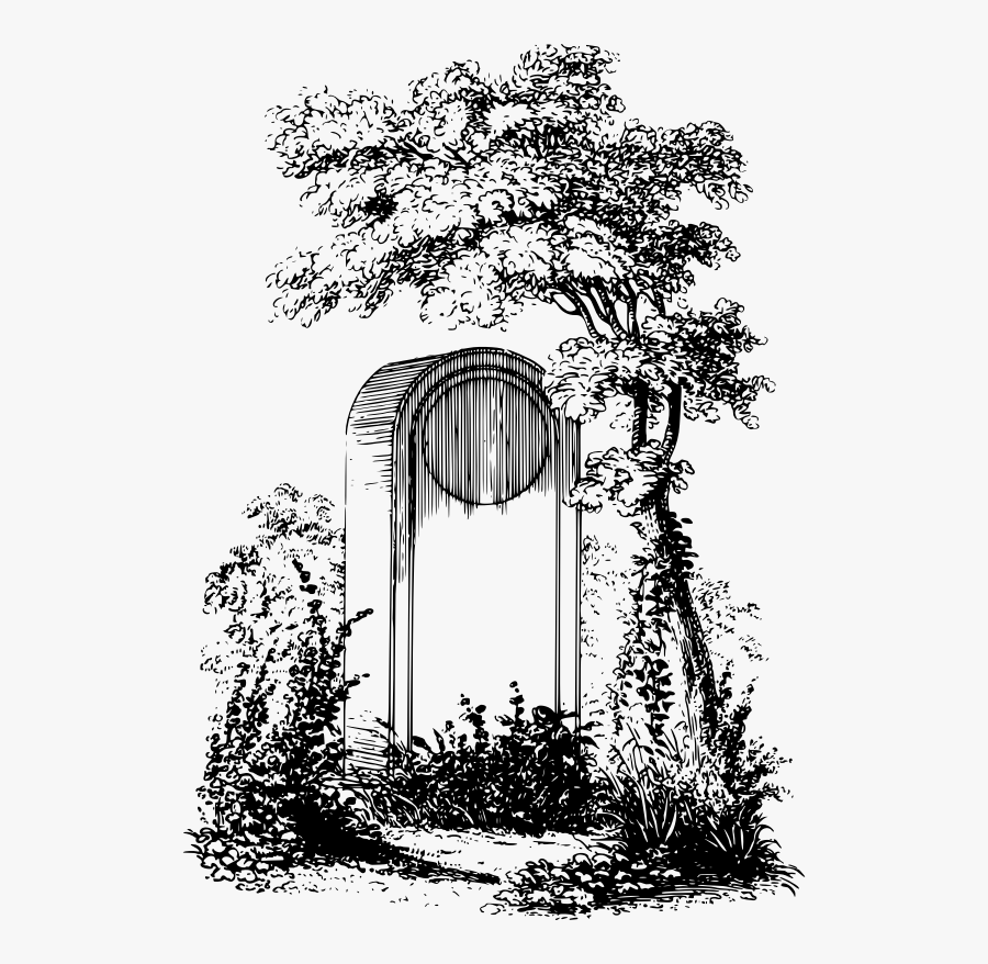 Plant,flower,monochrome Photography - Graveyard With Tree Drawing, Transparent Clipart