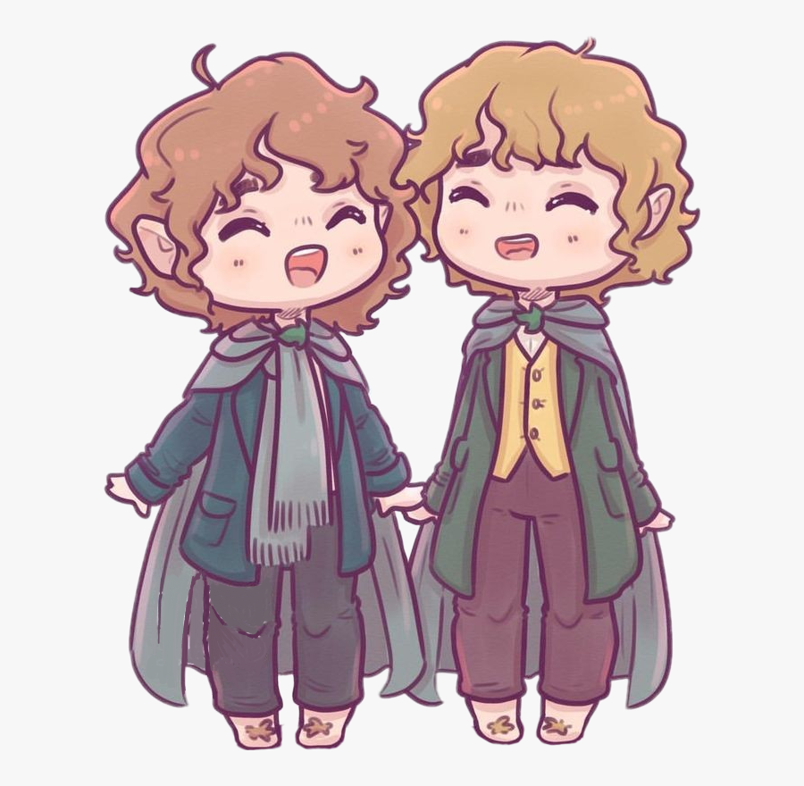 #freetoedit #cute #kawaii #chibi #hobbits #dwarves - Merry And Pippin Art, Transparent Clipart