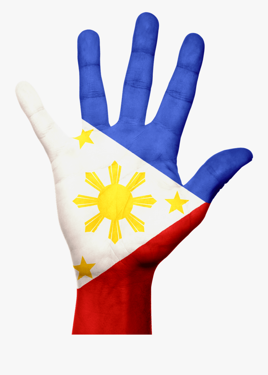 Hand With Philippine Flag, Transparent Clipart