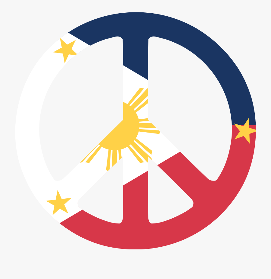 Peace Sign Philippine Flag, Transparent Clipart