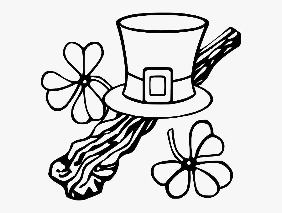 Hat Black, Outline, Tree, White, Branch, Clothing, - Free St Patricks Day Clip Art, Transparent Clipart