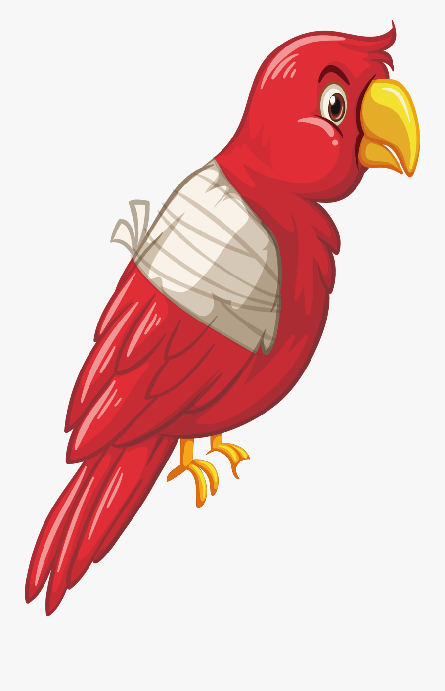 Vector Parrot Clipart - Bird With Injured Wing Clipart, Transparent Clipart