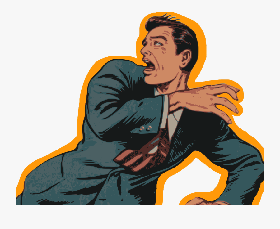 Transparent Scared Man Clipart - Comics Retro Man Png , Free