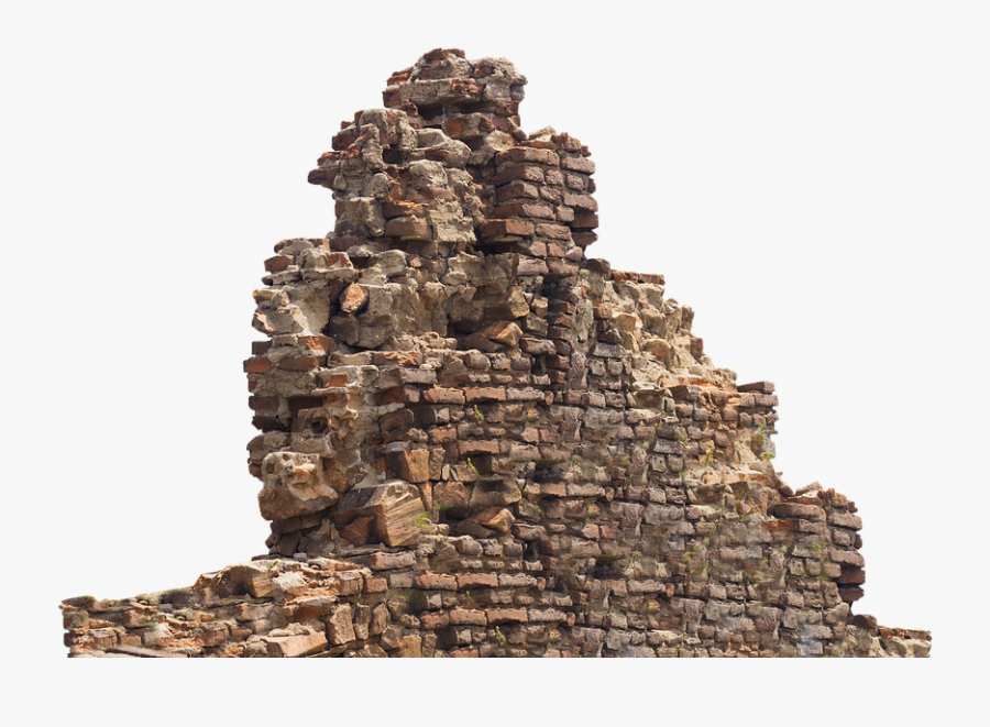Outcrop - Ruined Brick Wall Png, Transparent Clipart