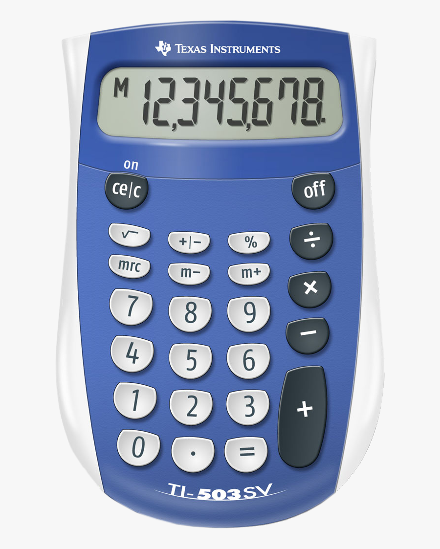 Four Function Calculator Without Square Root, Transparent Clipart