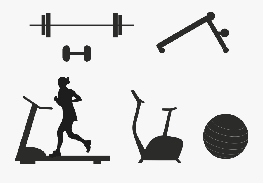Gym Equipments Png Image - Black And White Fitness Equipment, Transparent Clipart