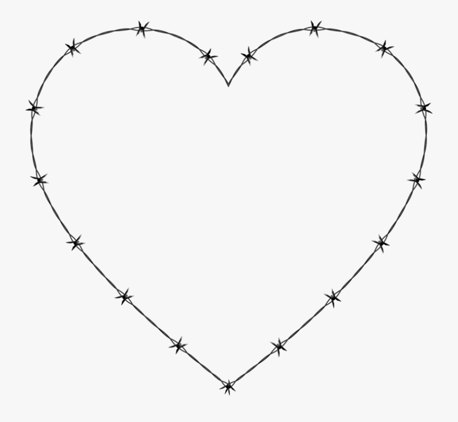 Transparent Barb Wire Fence Clipart - Barbed Wire Heart Png, Transparent Clipart
