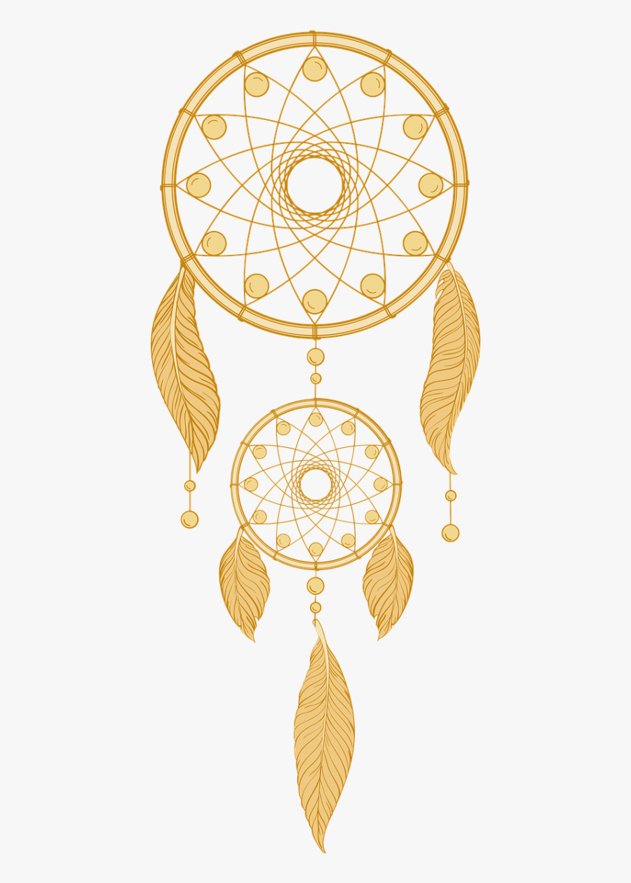 Dream Catcher Dream Feather - Dream Catcher Gold Png, Transparent Clipart