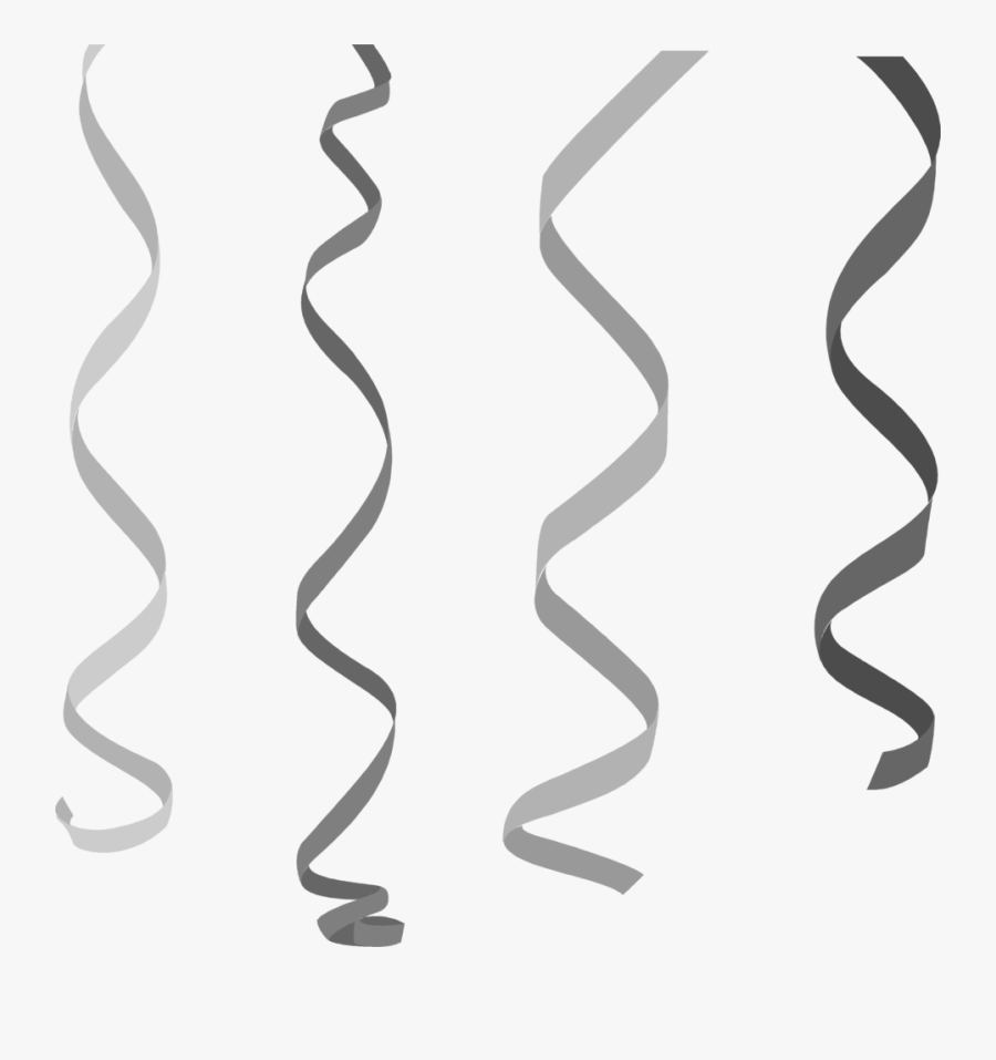 Black Streamers Clipart - Streamers Clipart Black And White, Transparent Clipart