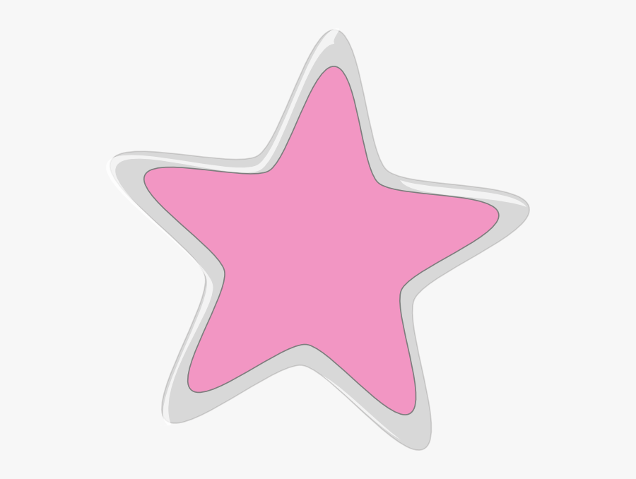 Silver And Pink Star, Transparent Clipart