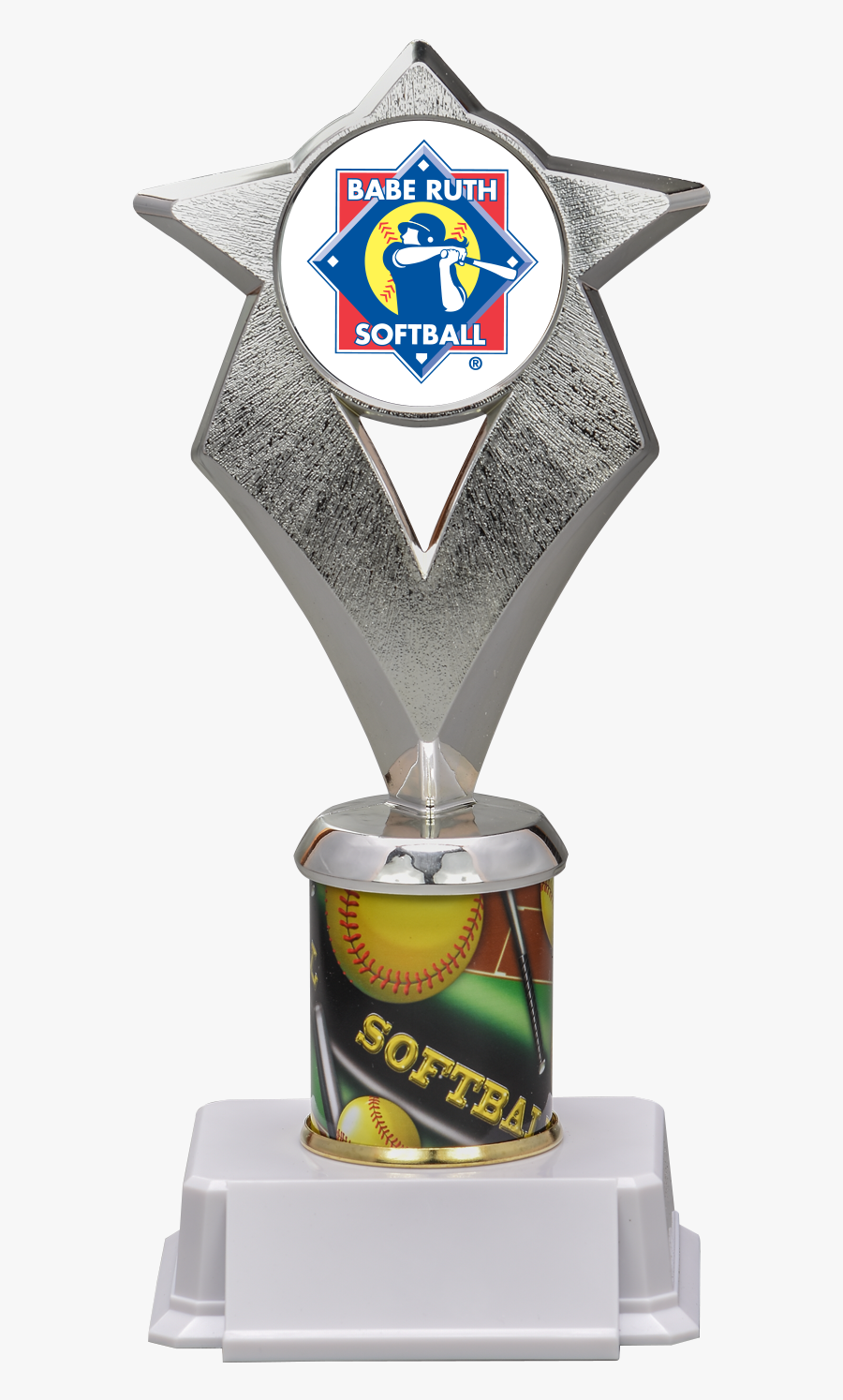 Silver Star Trophy - Babe Ruth Baseball, Transparent Clipart