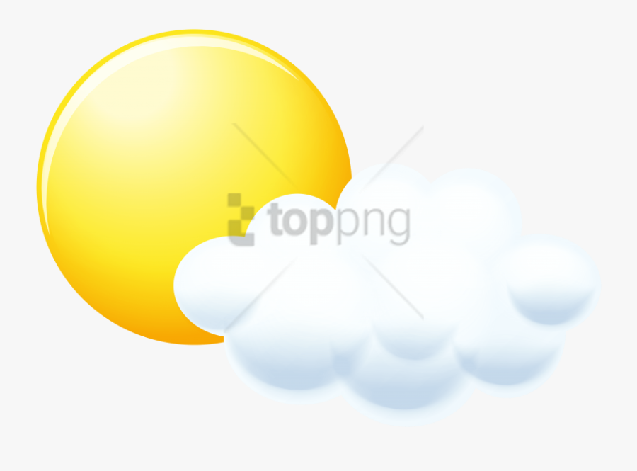 Transparent Clouds Clipart - Sun With Cloud Clipart Transparent Background, Transparent Clipart