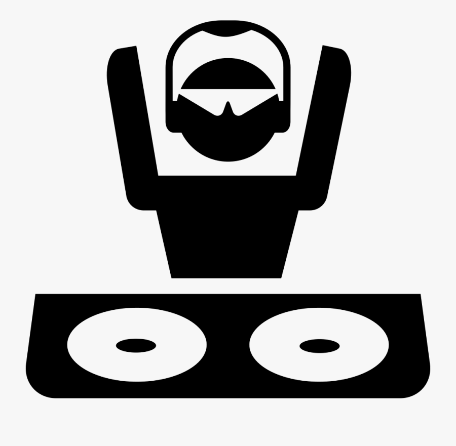 Disc Jockey With Shades And Headphones At - Dj Booth Clip Art, Transparent Clipart