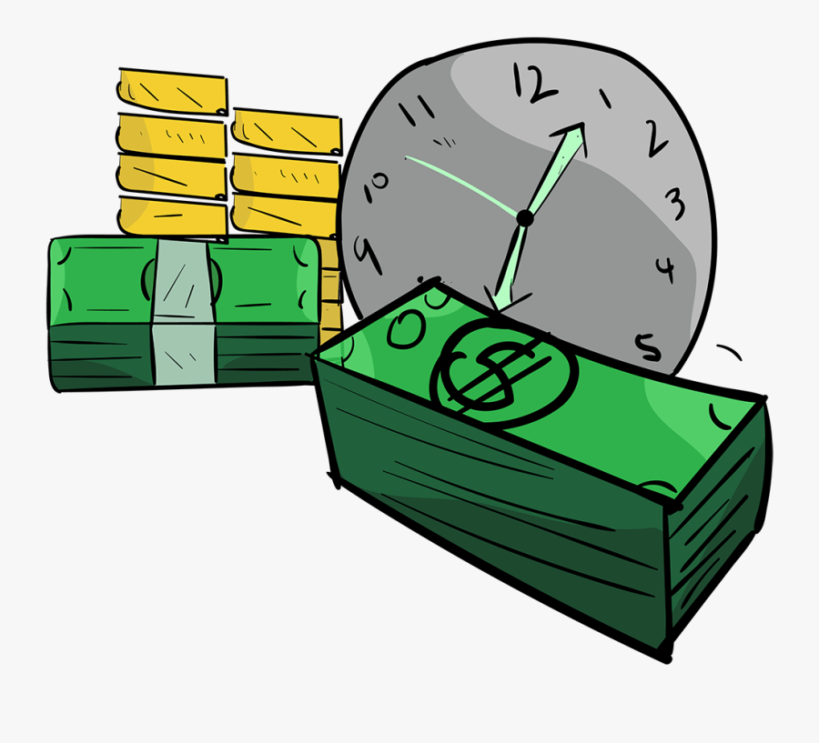 Money And Time Drawing, Transparent Clipart