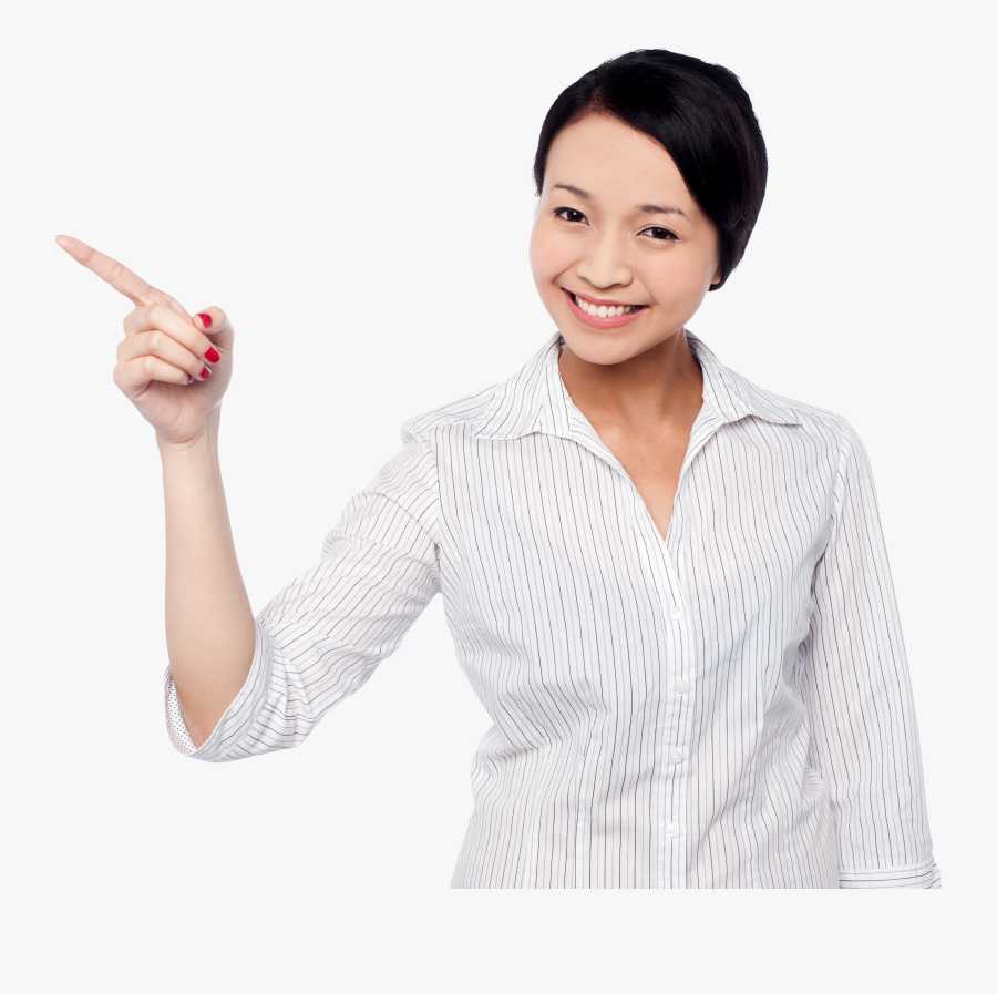 Women Pointing Left Png Image - Girl, Transparent Clipart
