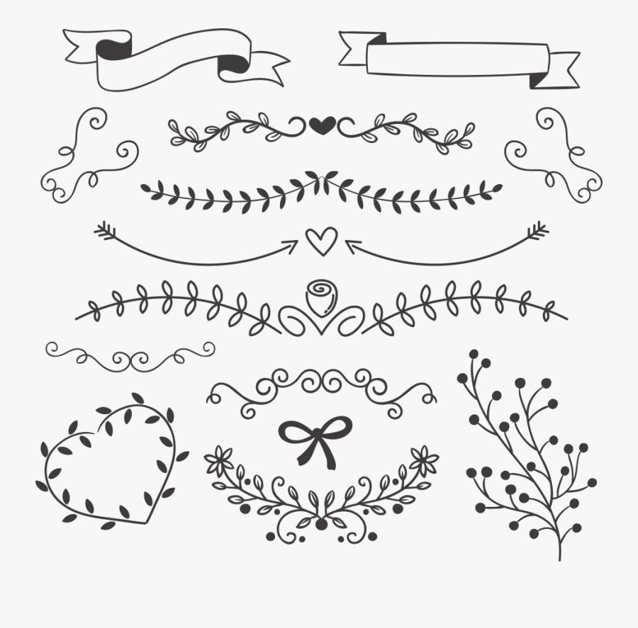 Leaves Euclidean Vector Black With Drawing Ribbon Clipart - Love Ribbon Vector Black, Transparent Clipart