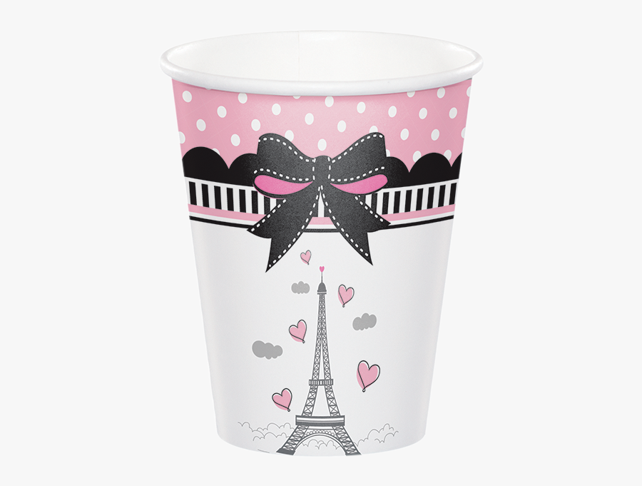 Paris Party Cups, Little Girl Beverage Cups, Eiffel - Decoración De Cumpleaños Paris, Transparent Clipart