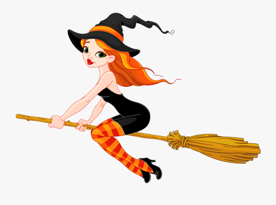 Drawing Witch Broom - Good Witch Flying Broomstick, Transparent Clipart