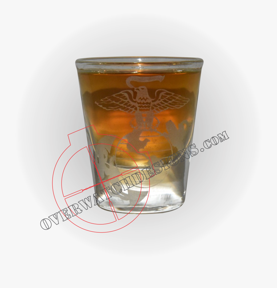 Eagle Globe And Anchor Whiskey Glass - Pint Glass, Transparent Clipart