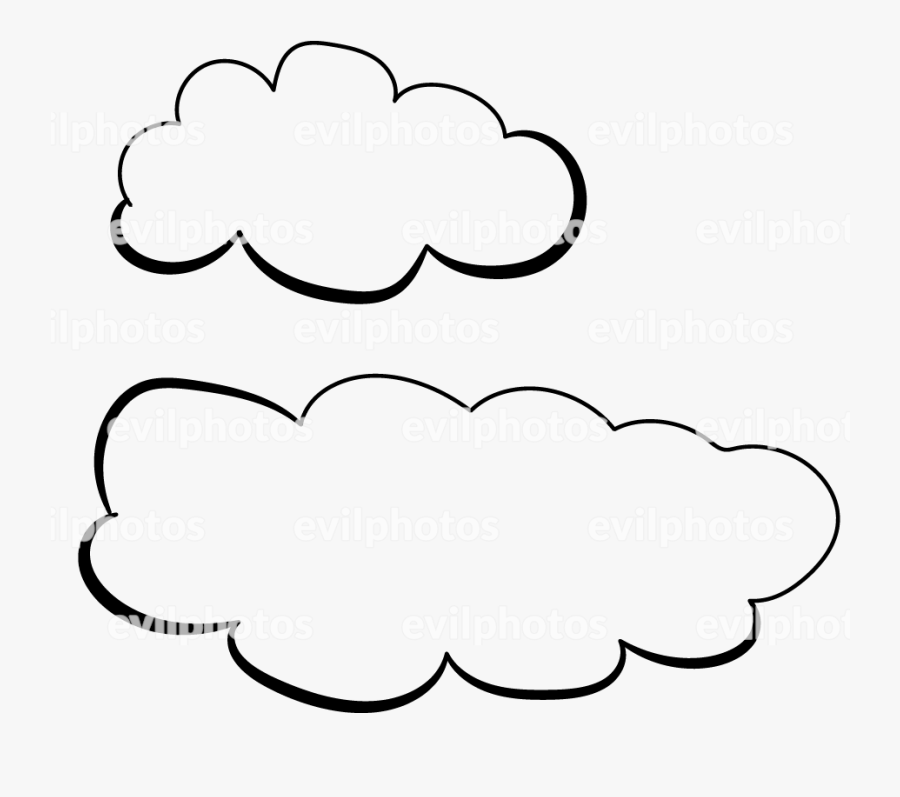 Cloud Drawing Vector And Stock Photo - Line Art, Transparent Clipart