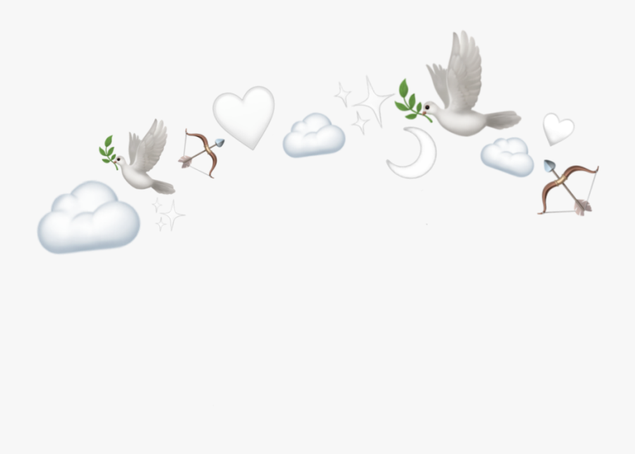 #white #crown #emoji #cloud #clouds #stars #aesthetic - Illustration, Transparent Clipart