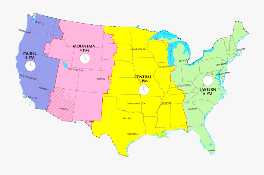 Us Time Zones Current - 6th Circuit Court Of Appeals, Transparent Clipart