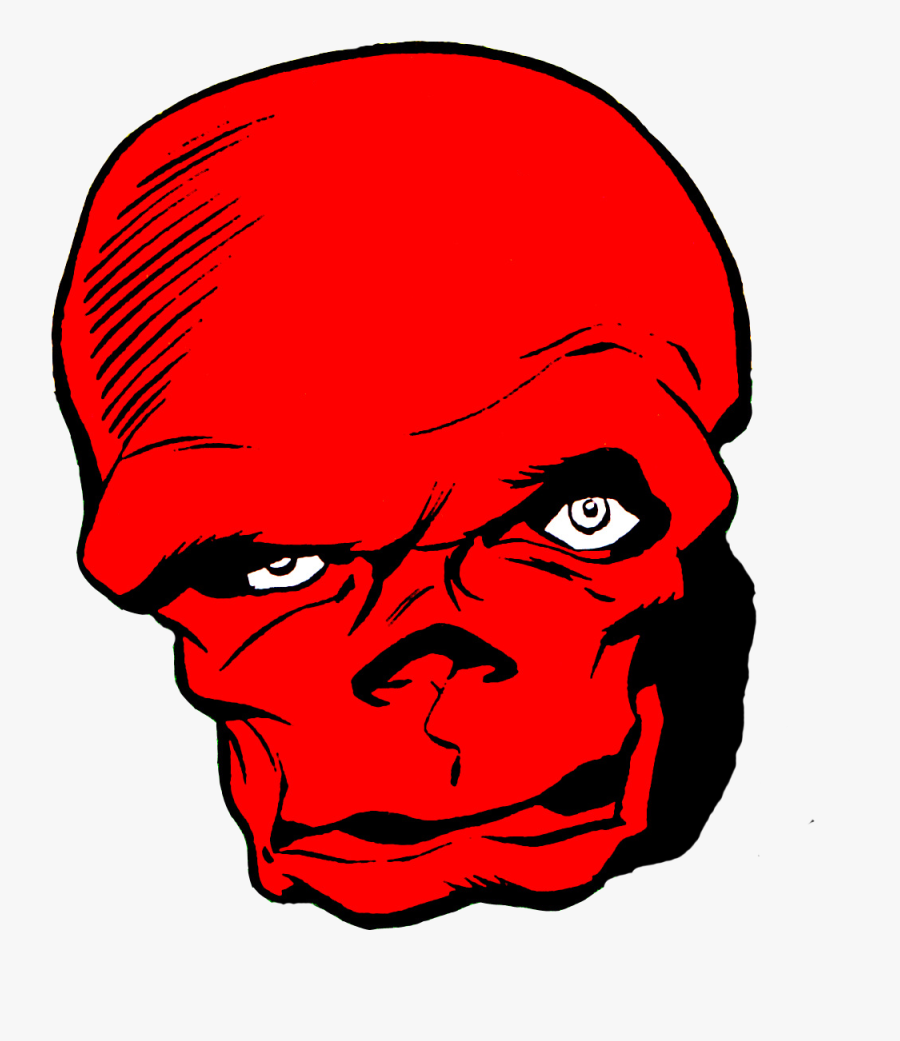 Red Skull Face Comic, Transparent Clipart