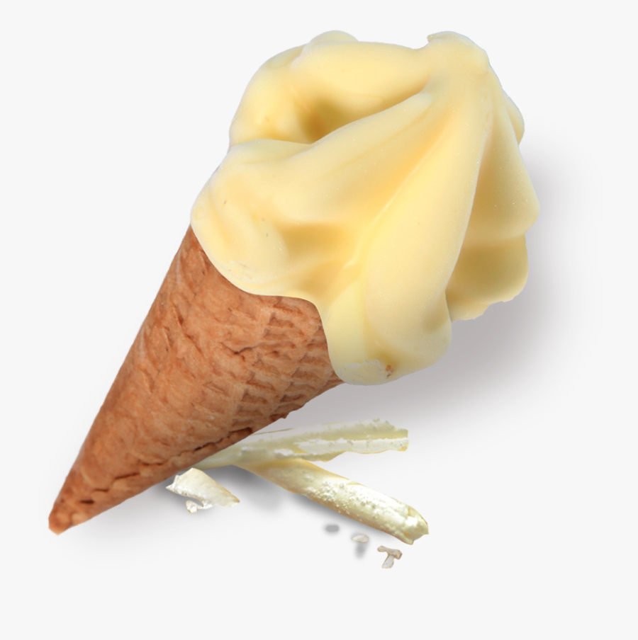 White Chocolate Cone - White Chocolate Dipped Ice Cream Cone, Transparent Clipart