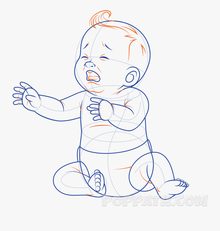 Crying Clipart Child Cry - Drawing Of A Baby Crying, Transparent Clipart