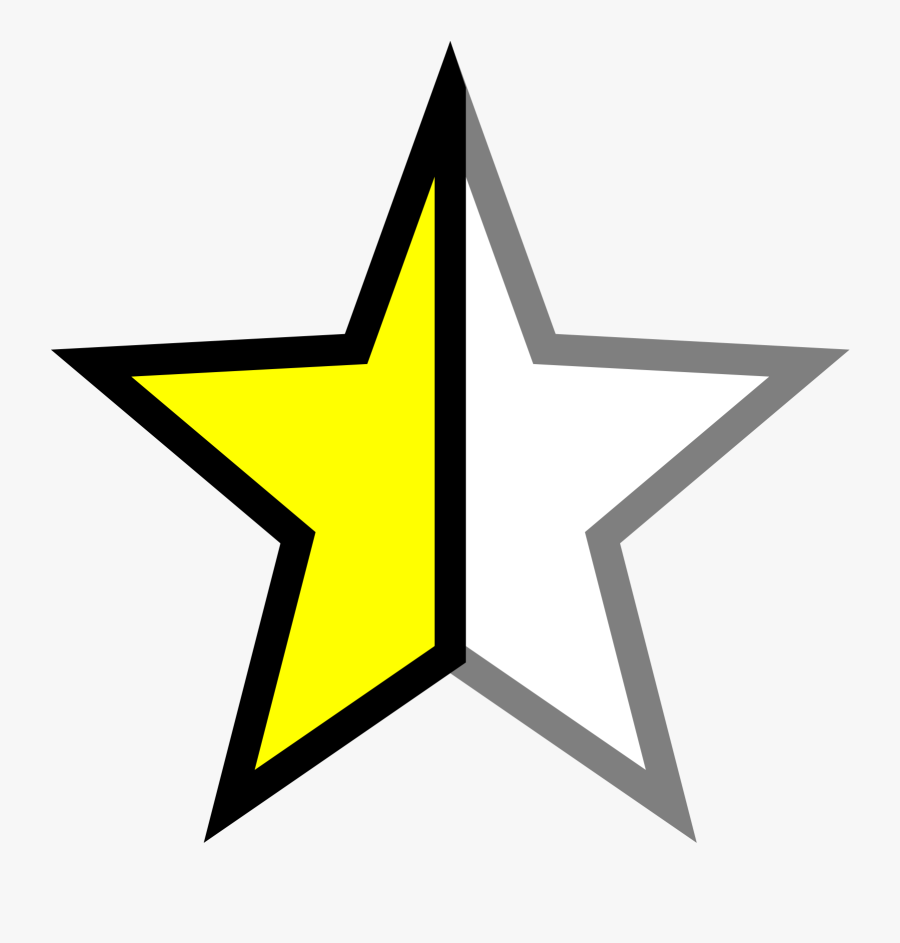 Clip Art Half Of A Star - Half A Yellow Star, Transparent Clipart