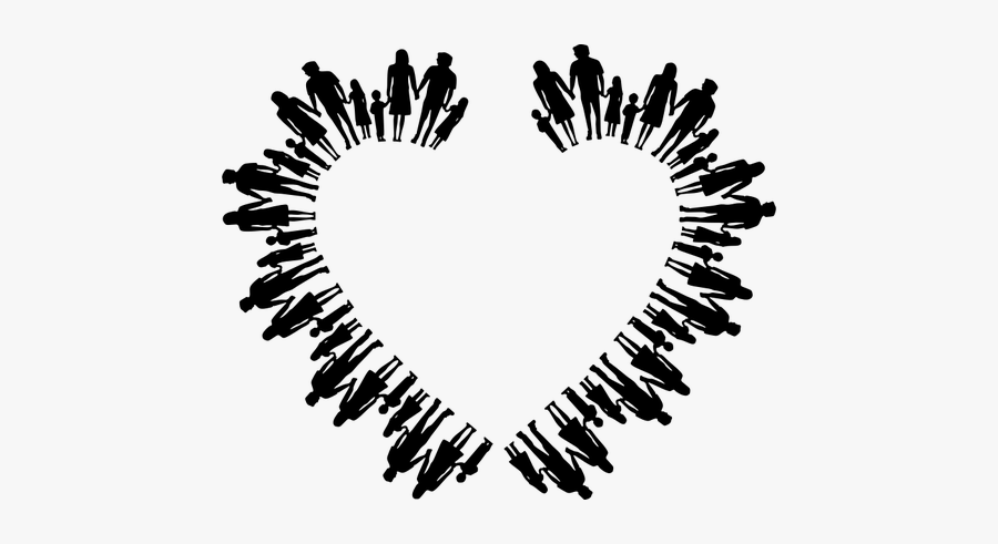 Family Silhouette Heart - People Holding Hands In Circle, Transparent Clipart