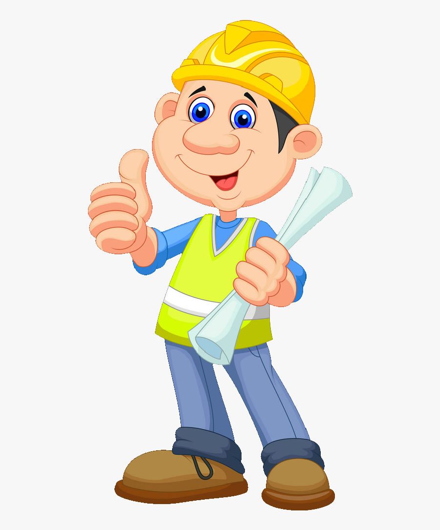 Cartoon Construction Worker Clipart, Transparent Clipart