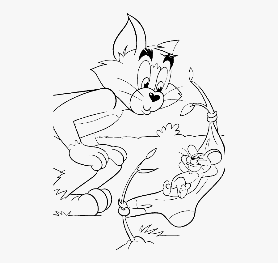 Jerry On A Hammock Coloring Page Animal Pages - Cartoon, Transparent Clipart