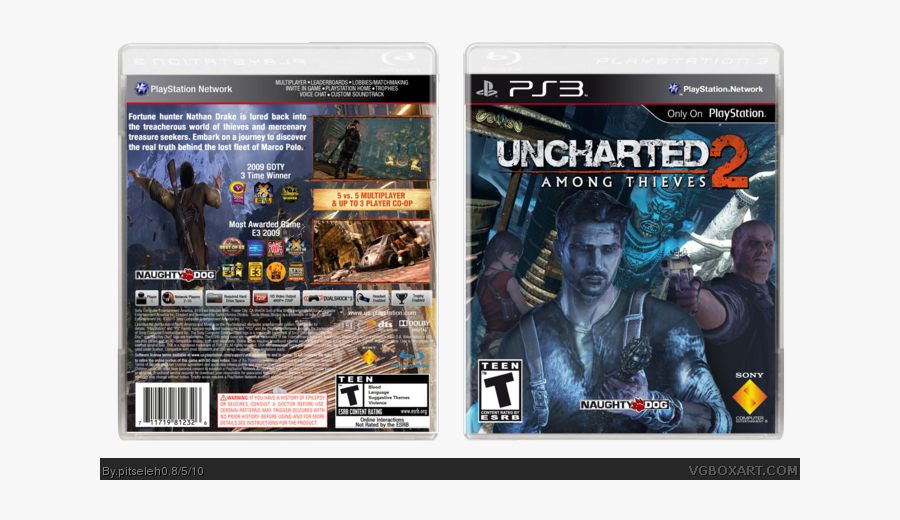 Among Thieves Box Art Cover - Uncharted 2 Ps3 Box, Transparent Clipart