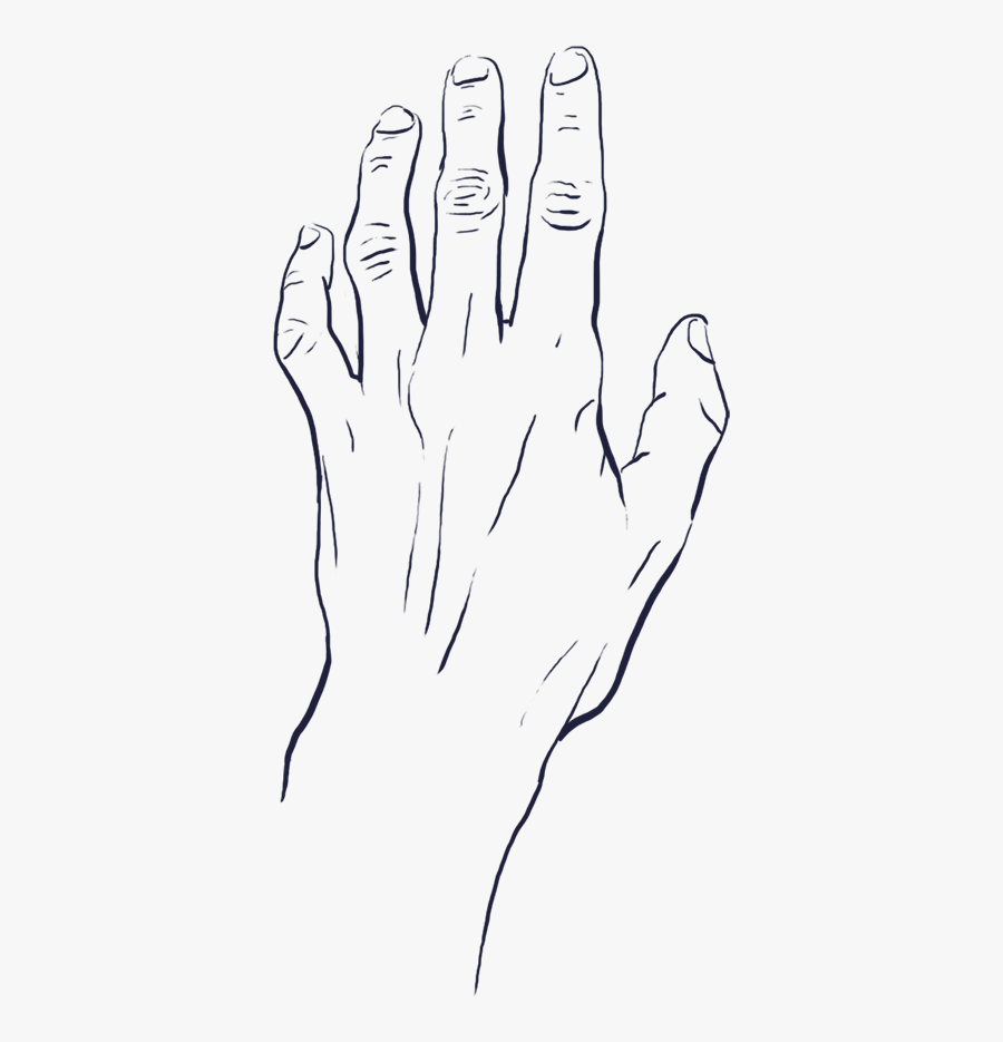 Tense And Thin Looking Hand Reaching Upwards - Reaching Hand Drawing Png, Transparent Clipart