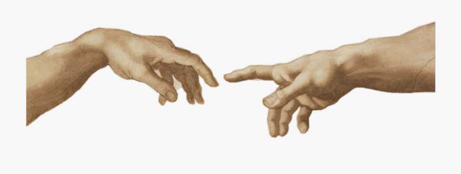 #edits #hands #reaching #touching #romanart #art #stickers - Hands Of God Michelangelo Png, Transparent Clipart