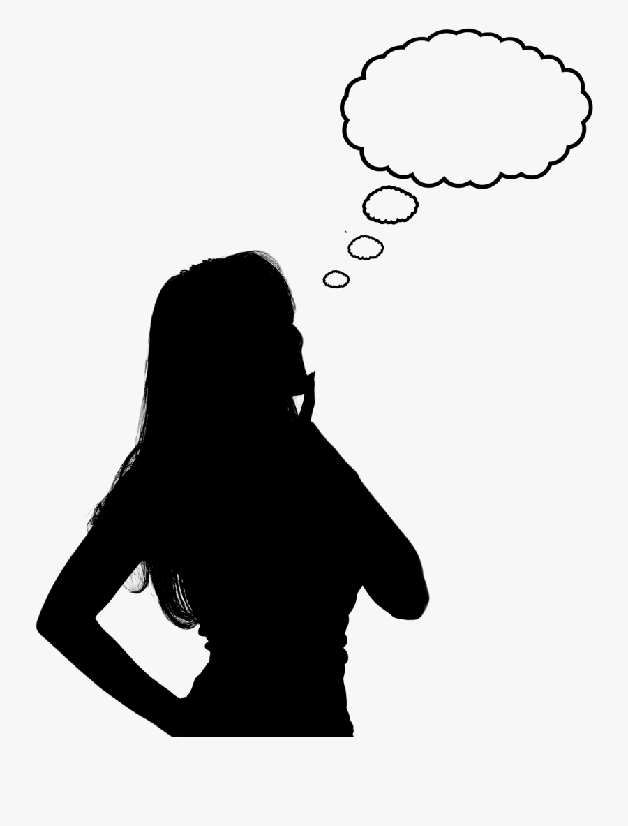 Thinking Woman Silhouette - Person Thinking Silhouette Png ...